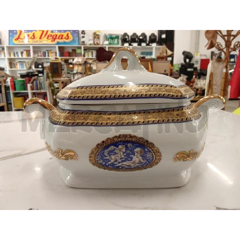 CACHEPOT CERAMICA BELLE EPOQUE DORATO BLU  | Mercatino dell'Usato San giorgio del sannio 1