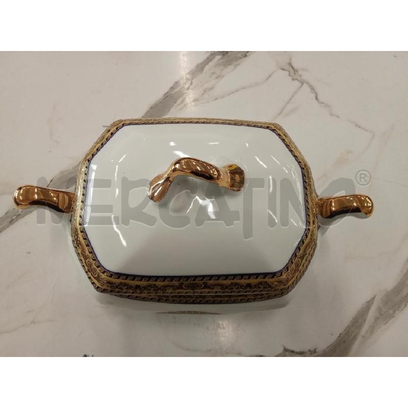 CACHEPOT CERAMICA BELLE EPOQUE DORATO BLU  | Mercatino dell'Usato San giorgio del sannio 3