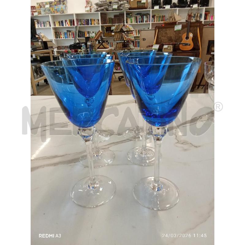 CALICI PZ. 6 CRISTALLO BLU  | Mercatino dell'Usato San giorgio del sannio 1