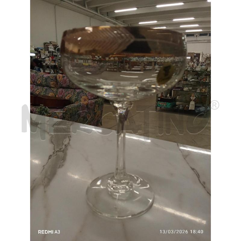 CALICI PZ. 6 CRISTALLO RIGO DORATO  | Mercatino dell'Usato San giorgio del sannio 3