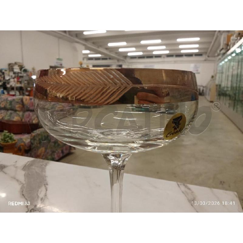 CALICI PZ. 6 CRISTALLO RIGO DORATO  | Mercatino dell'Usato San giorgio del sannio 4