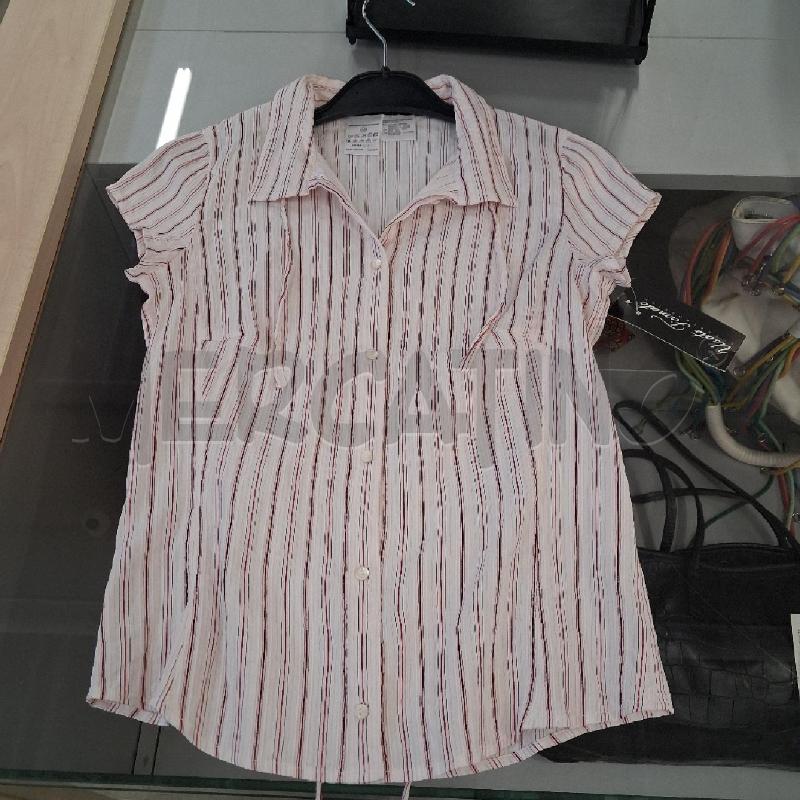 CAMICIA BAMBINA BIANCA RIGHE ROSSE ROSA SOTTILI MAX MARA  | Mercatino dell'Usato San giorgio del sannio 1