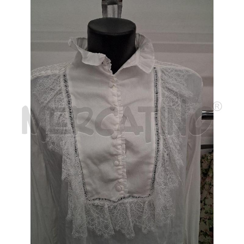 CAMICIA DONNA BIANCA LUNGA RUCHES PIZZO ZARA | Mercatino dell'Usato San giorgio del sannio 2