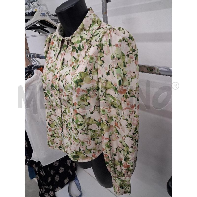 CAMICIA DONNA FOGLIE E FIORI DELICATI VERDE ROSA PANNA  | Mercatino dell'Usato San giorgio del sannio 2