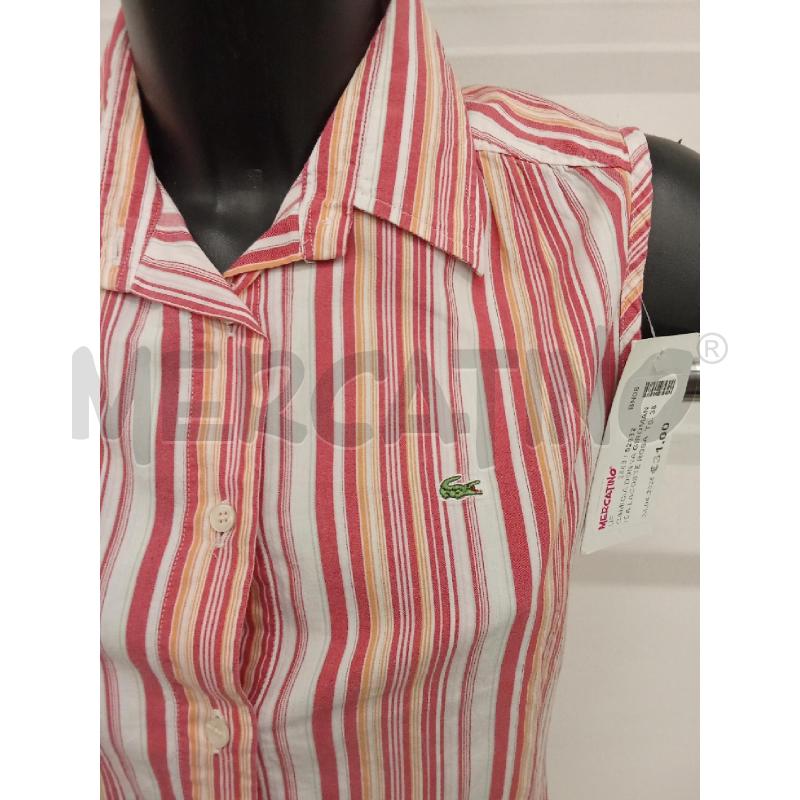 CAMICIA DONNA GIROMANICA LACOSTE ROSA RIGHE ARANCIONI BIANCHE | Mercatino dell'Usato San giorgio del sannio 2