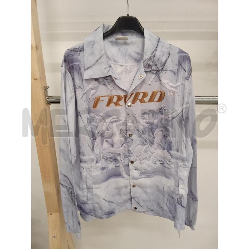 CAMICIA UOMO AZZURRA CON STAMPA ARTE FRWRD | Mercatino dell'Usato San giorgio del sannio 1