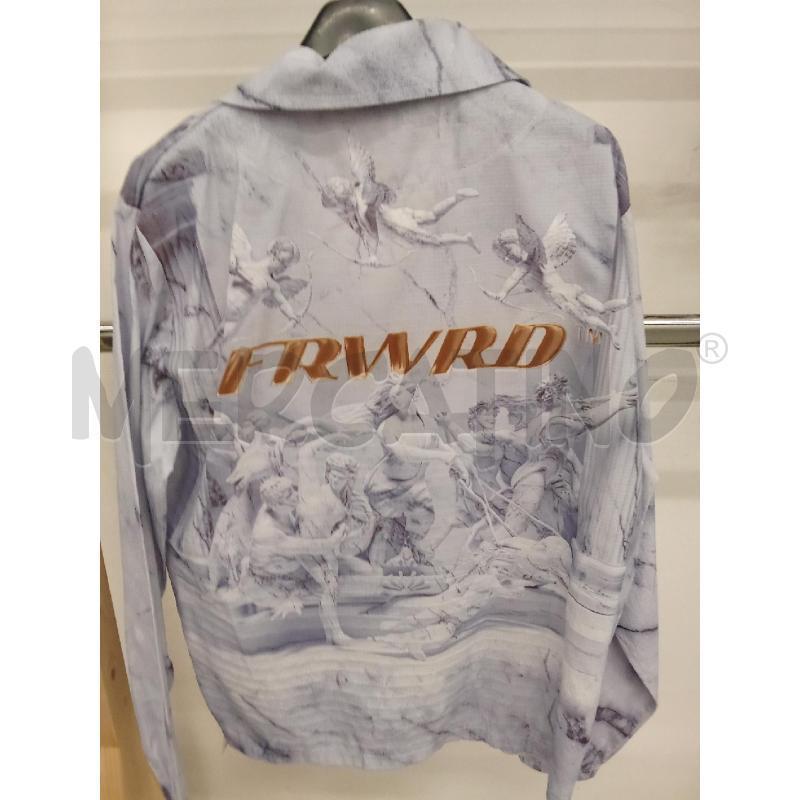 CAMICIA UOMO AZZURRA CON STAMPA ARTE FRWRD | Mercatino dell'Usato San giorgio del sannio 2