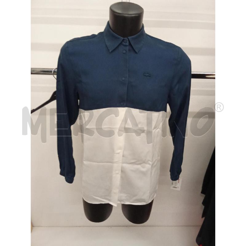 CAMICIA UOMO BLU BIANCA LACOSTE BOTTONI BIANCHI BLU  | Mercatino dell'Usato San giorgio del sannio 1