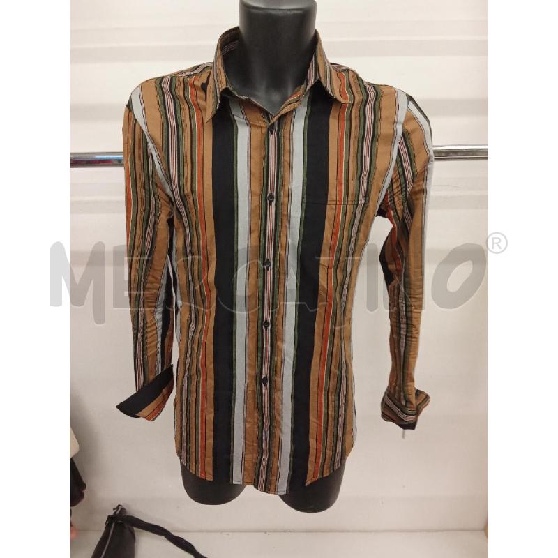 CAMICIA UOMO NERA STRISCE VERDE BEIGE BIANCA  | Mercatino dell'Usato San giorgio del sannio 1