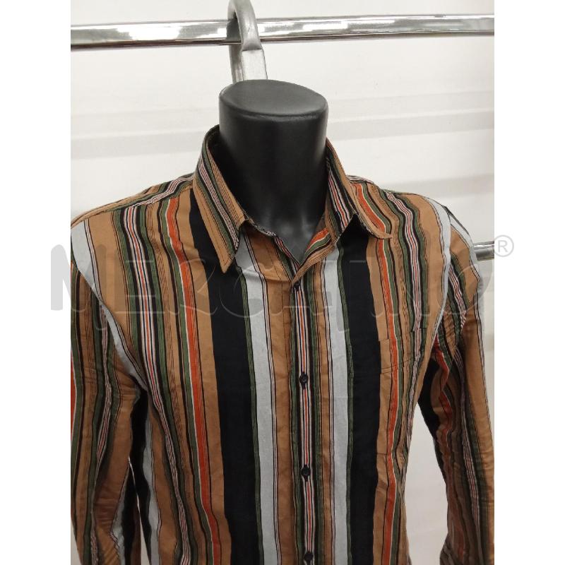 CAMICIA UOMO NERA STRISCE VERDE BEIGE BIANCA  | Mercatino dell'Usato San giorgio del sannio 2