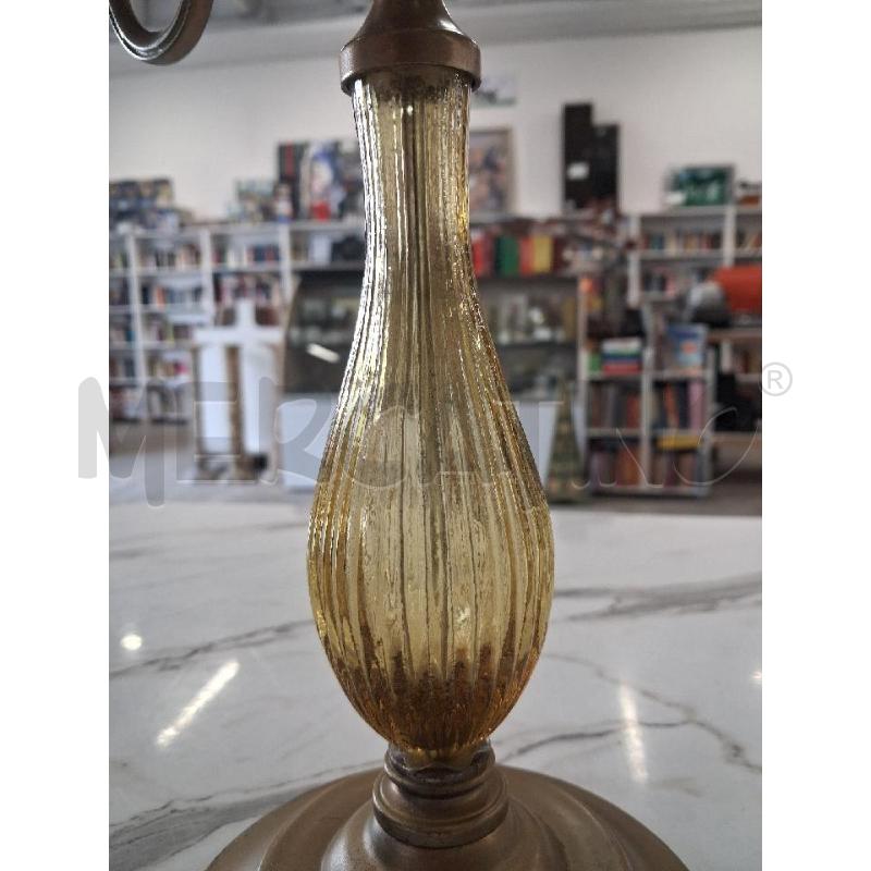 CANDELABRO METALLO DORATO VETRO  | Mercatino dell'Usato San giorgio del sannio 3