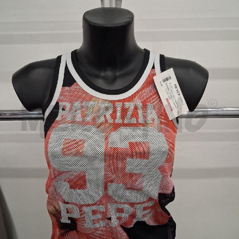 CANOTTA DONNA TRAFORATA NERA CON FANTASIA ARANCIO PATRIZIA PEPE  | Mercatino dell'Usato San giorgio del sannio 2