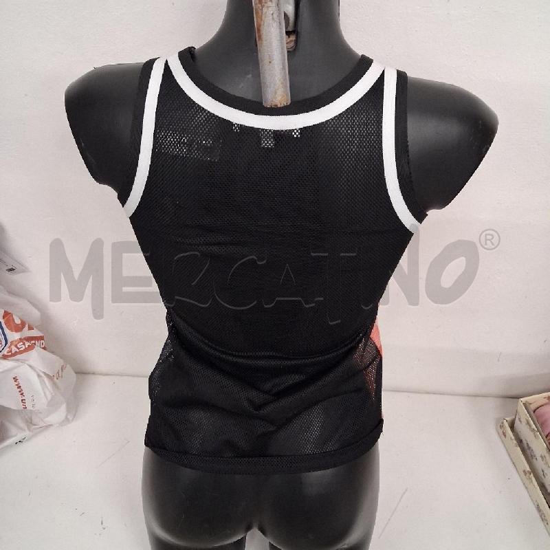 CANOTTA DONNA TRAFORATA NERA CON FANTASIA ARANCIO PATRIZIA PEPE  | Mercatino dell'Usato San giorgio del sannio 3