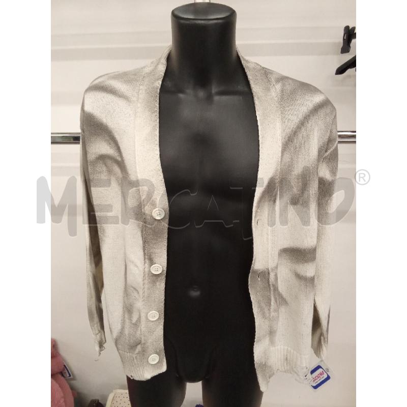 CARDIGAN UOMO SLAVATO GRIGIO BIANCO PR13 | Mercatino dell'Usato San giorgio del sannio 1