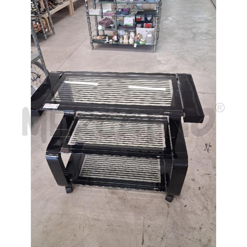 CARRELLINO DESIGN S NERO VETRO TEMPERATO GUARNIERI ANNI 70  | Mercatino dell'Usato San giorgio del sannio 1
