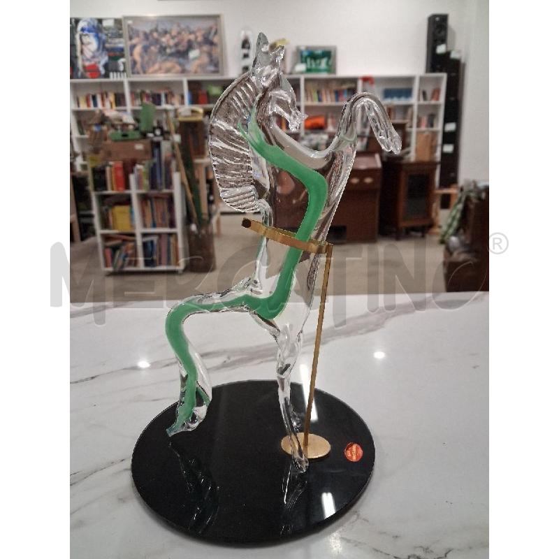 CAVALLO VETRO MURANO TRASPARENTE VETRO DIFETTO | Mercatino dell'Usato San giorgio del sannio 1