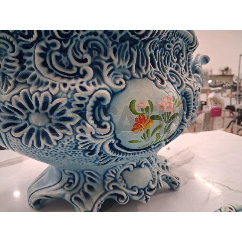 CENTROTAVOLA CERAMICA AZZURRO FIORI  | Mercatino dell'Usato San giorgio del sannio 4