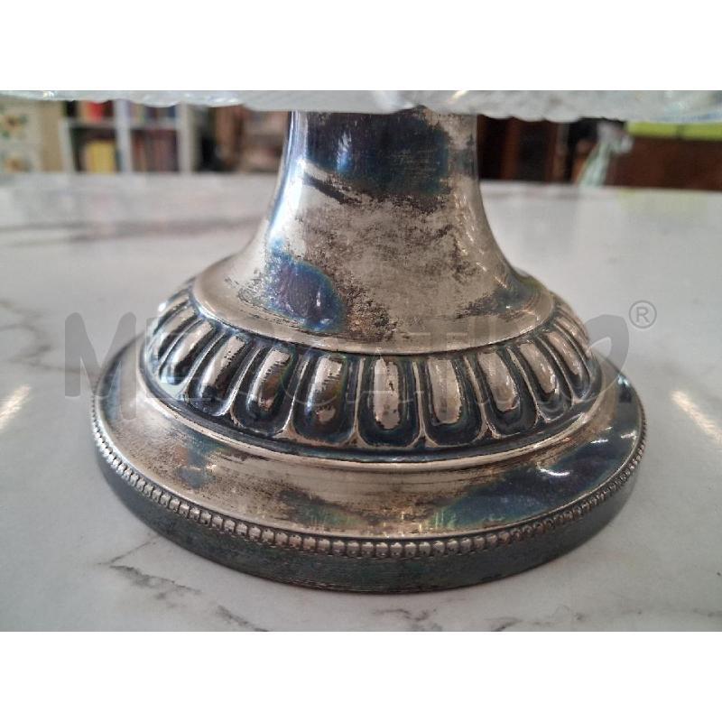 CENTROTAVOLA CRISTALLO LAVORATO BASE ARGENTATA  | Mercatino dell'Usato San giorgio del sannio 3