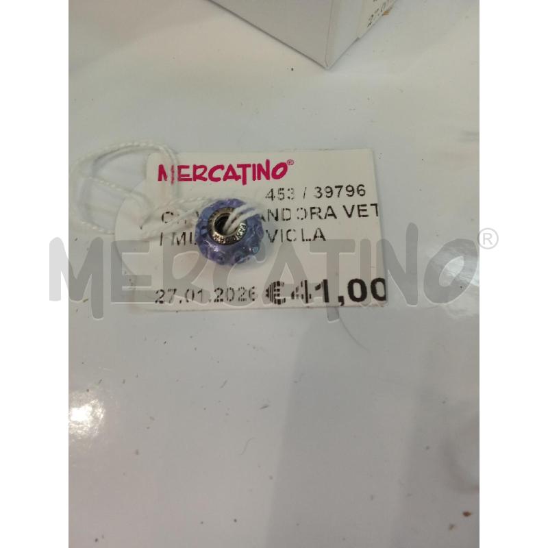 CHARM PANDORA VETRO DI MURANO VIOLA | Mercatino dell'Usato San giorgio del sannio 1