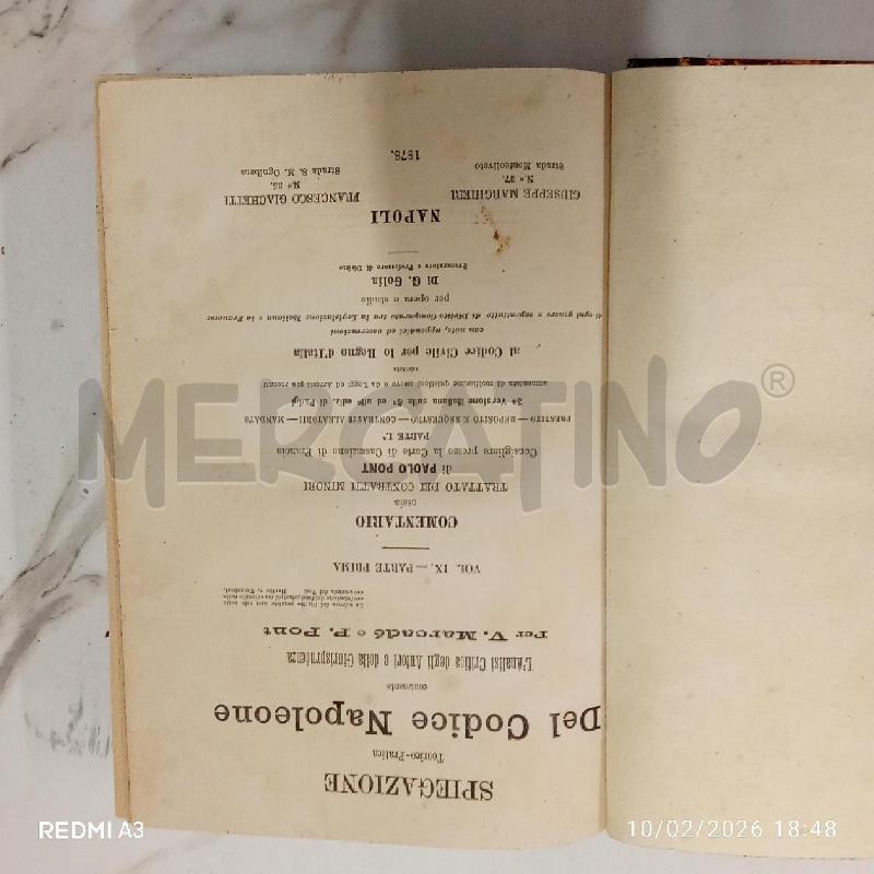 CODICE CIVILE SPIEG TEOR PRATICA COD NAPOLEONE 1878 | Mercatino dell'Usato San giorgio del sannio 3