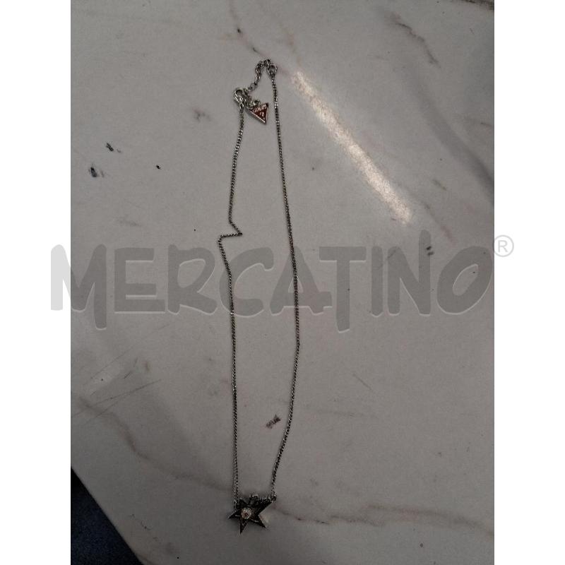 COLLANA ARGENTATA FILO GUESS CIONDOLO STELLA STRASS BIANCO | Mercatino dell'Usato San giorgio del sannio 1