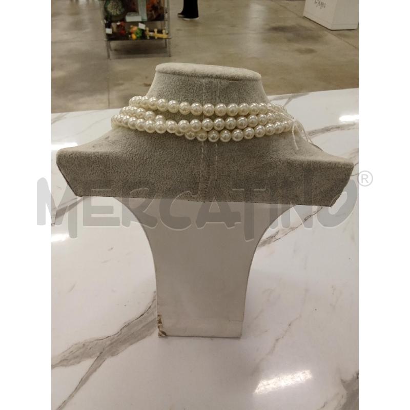 COLLANA A TRE SFERE BIANCO CHIUSURA CIONDOLO STRASS | Mercatino dell'Usato San giorgio del sannio 2