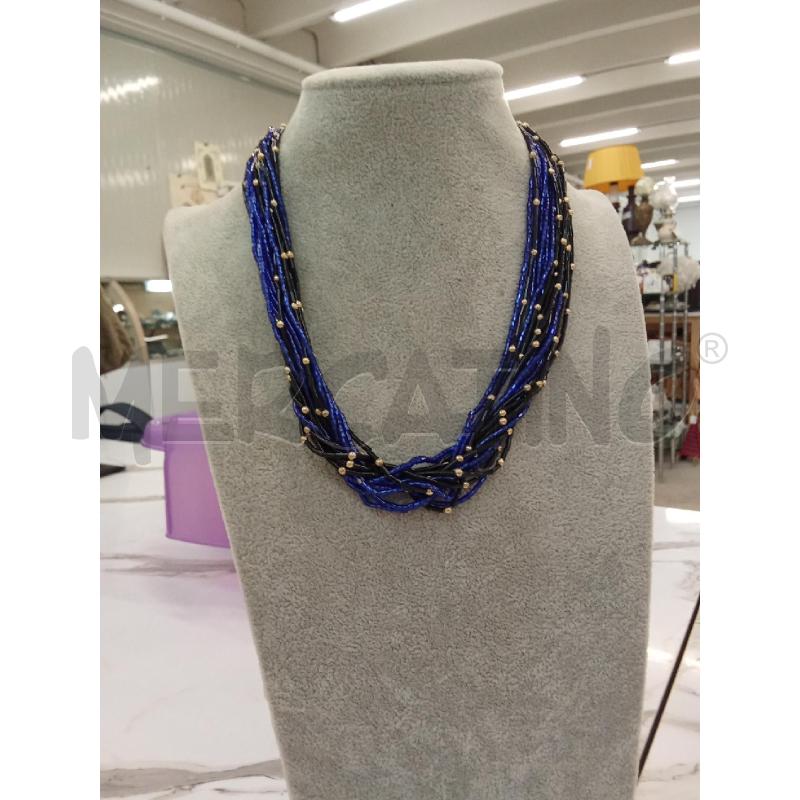 COLLANA BLU NERA PERLINE MULTIFILO | Mercatino dell'Usato San giorgio del sannio 1