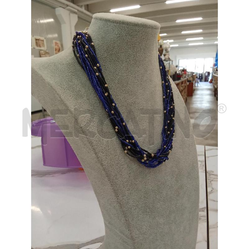 COLLANA BLU NERA PERLINE MULTIFILO | Mercatino dell'Usato San giorgio del sannio 2