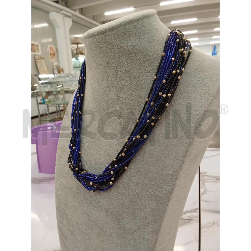 COLLANA BLU NERA PERLINE MULTIFILO | Mercatino dell'Usato San giorgio del sannio 3