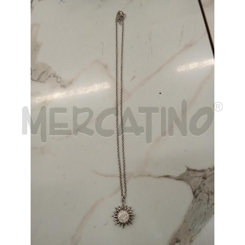 COLLANA CIONDOLO SOLE PENDENTE STRASS ARGENTATO | Mercatino dell'Usato San giorgio del sannio 1
