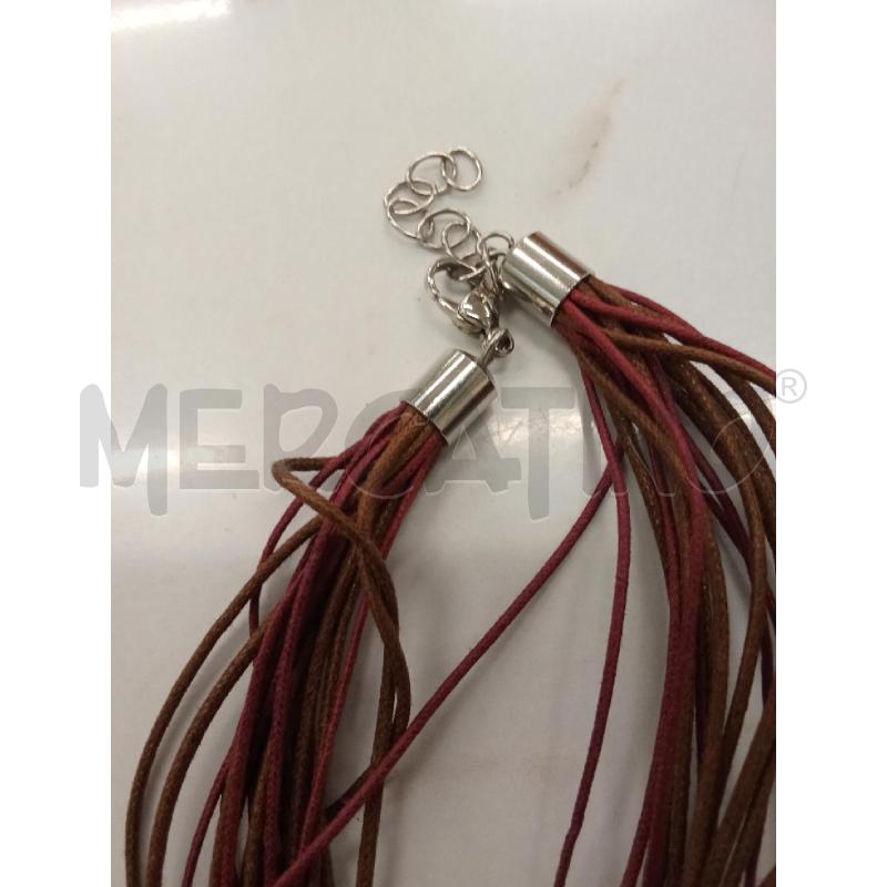 COLLANA FILI MARRONE VIOLA GIROCOLLO CON CIONDOLO VETRO LILLA  | Mercatino dell'Usato San giorgio del sannio 3