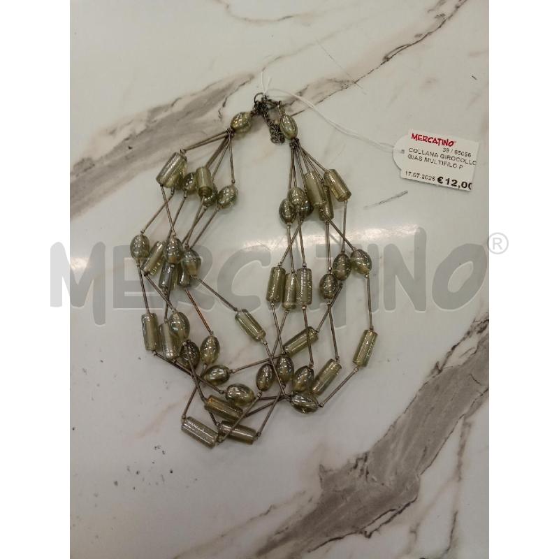 COLLANA GIROCOLLO GRIGIAS MULTIFILO PERLINE VETRATE  | Mercatino dell'Usato San giorgio del sannio 1
