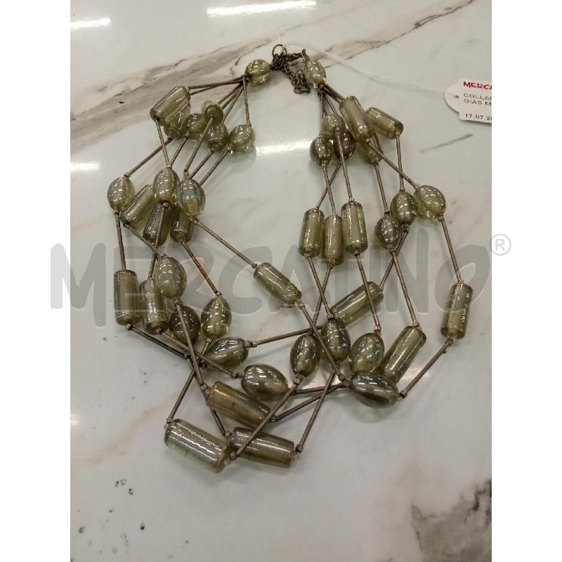 COLLANA GIROCOLLO GRIGIAS MULTIFILO PERLINE VETRATE  | Mercatino dell'Usato San giorgio del sannio 2