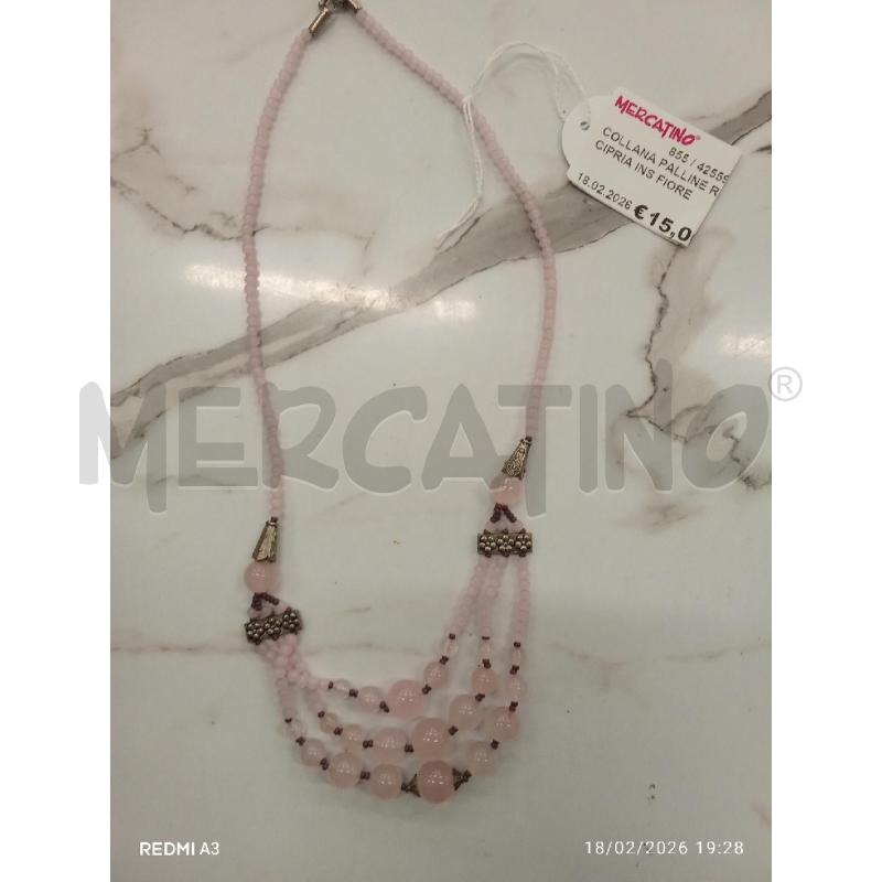 COLLANA PALLINE ROSA CIPRIA INS FIORELLINI | Mercatino dell'Usato San giorgio del sannio 2