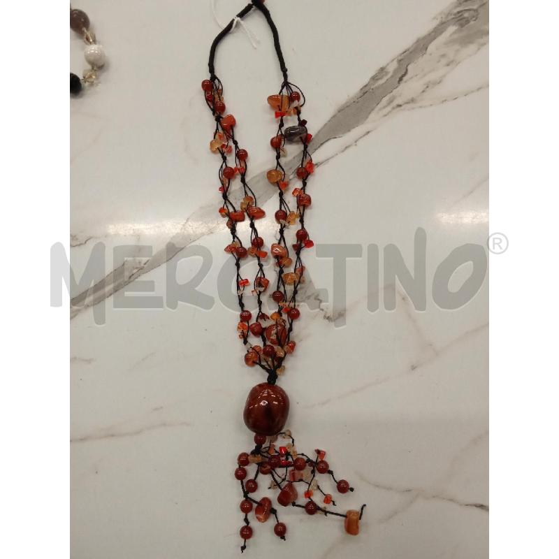 COLLANA PIETRE ARANCIONI MULTIFILO PIETRA PENDENTE | Mercatino dell'Usato San giorgio del sannio 1