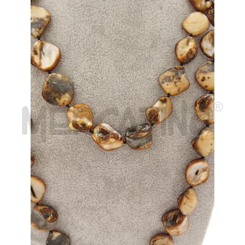 COLLANA PIETRE MARTELLATE MARRONE | Mercatino dell'Usato San giorgio del sannio 2