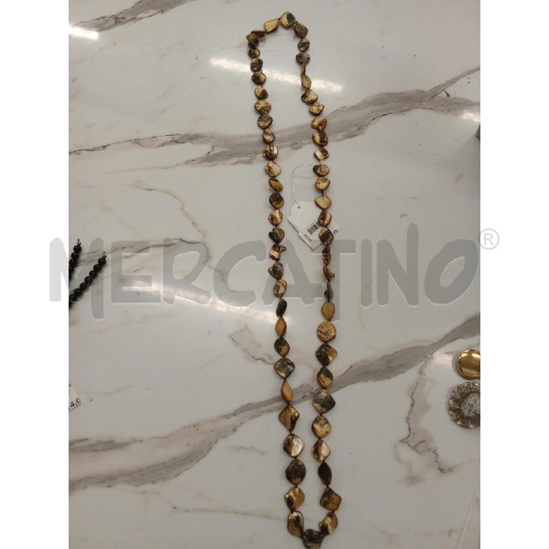 COLLANA PIETRE MARTELLATE MARRONE | Mercatino dell'Usato San giorgio del sannio 3