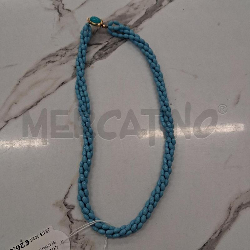 COLLANA PIETRE TURCHESI CHUSURA DORATA  | Mercatino dell'Usato San giorgio del sannio 1