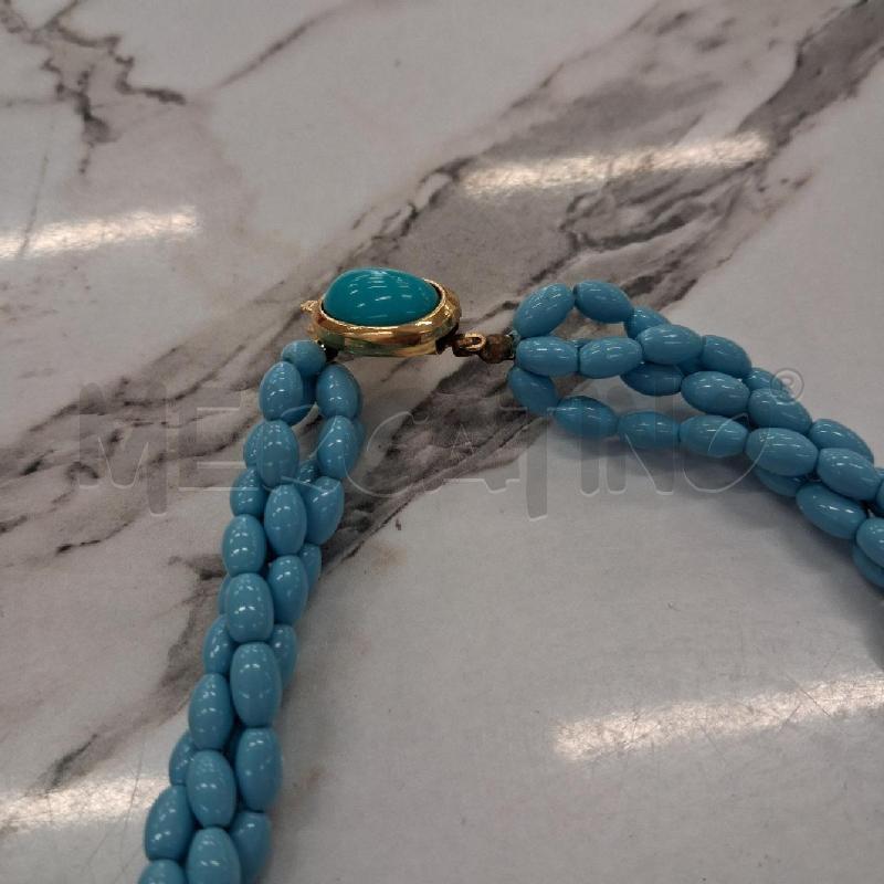 COLLANA PIETRE TURCHESI CHUSURA DORATA  | Mercatino dell'Usato San giorgio del sannio 3
