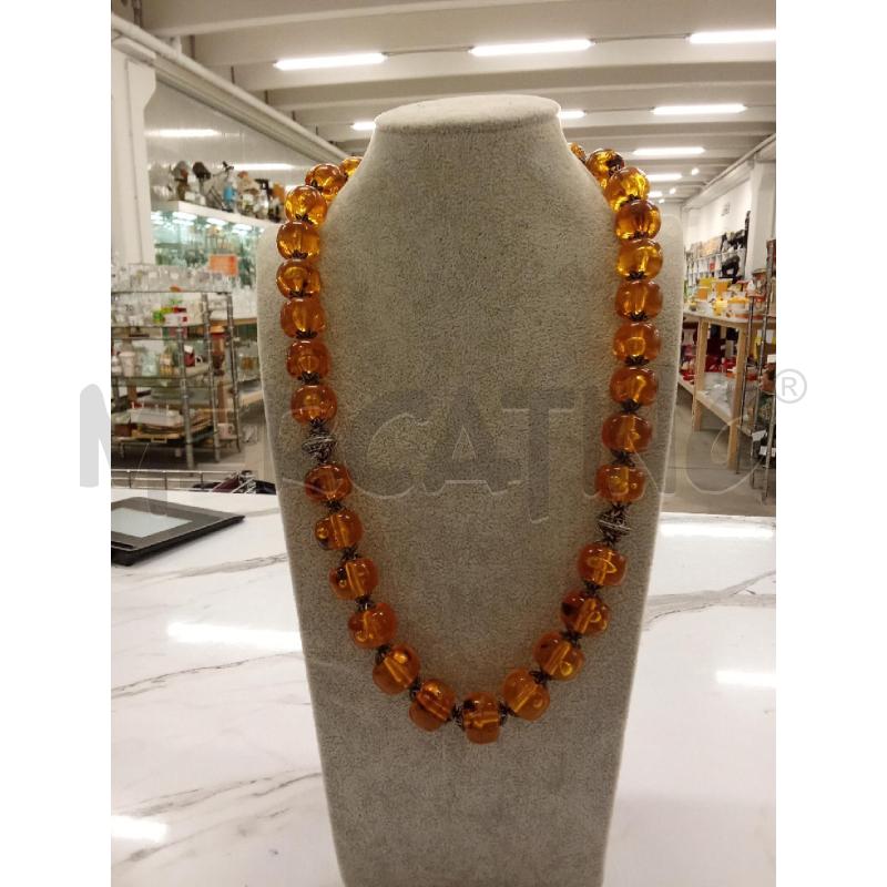 COLLANA SFERE GRANDI GIALLO INSERTI GRIGIO | Mercatino dell'Usato San giorgio del sannio 1