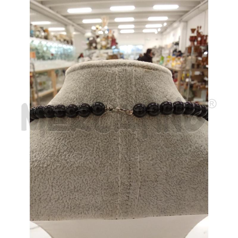 COLLANA SFERE NERE E OVALI ARANCIONI | Mercatino dell'Usato San giorgio del sannio 3