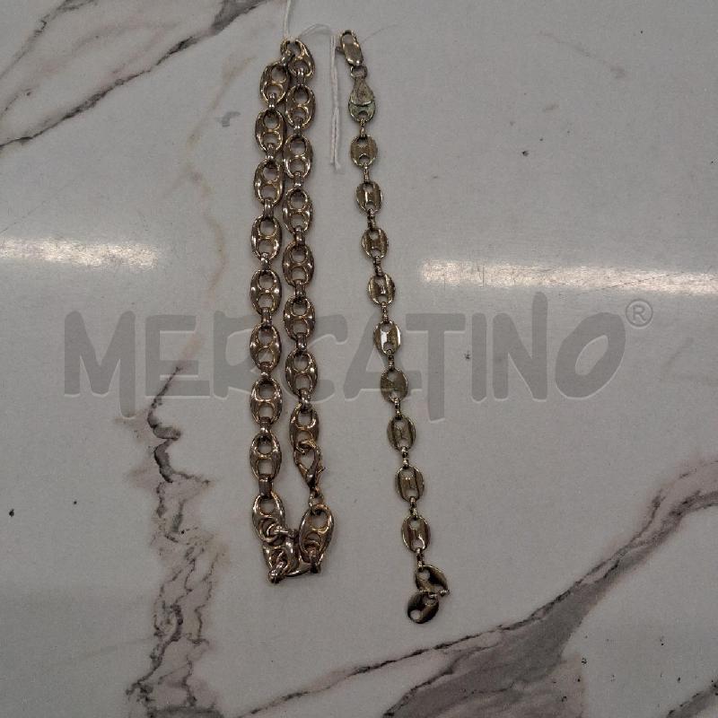COLLANA + BRACCIALE ARGENTATO CATENA | Mercatino dell'Usato San giorgio del sannio 1