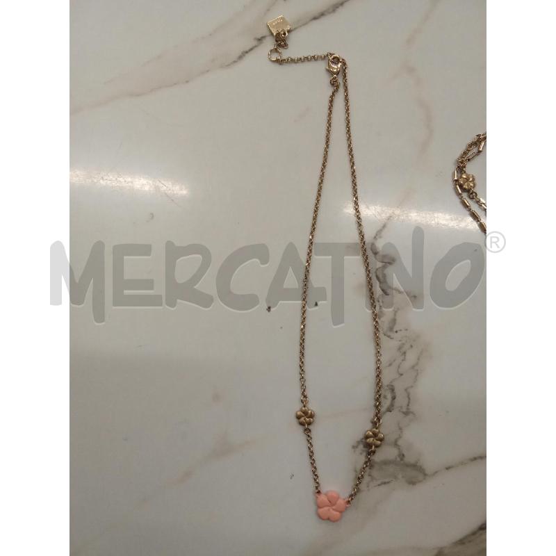 COLLANA + BRACCIALE FIORI ROSA DORATI THUN | Mercatino dell'Usato San giorgio del sannio 3