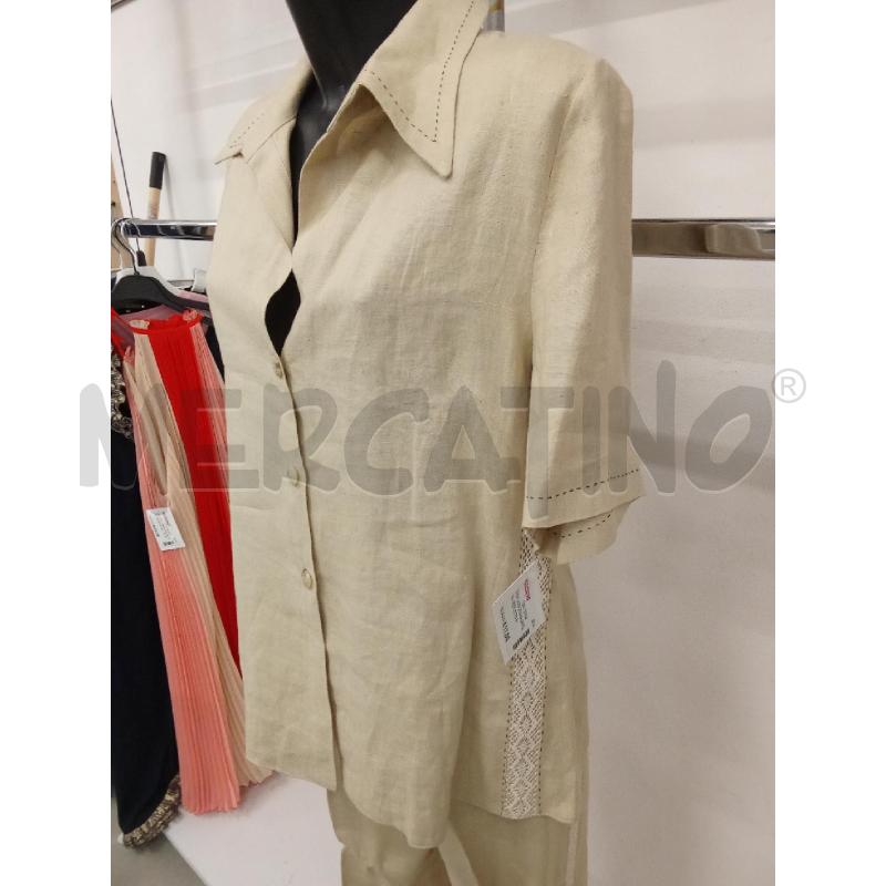 COMPLETO DONNA BEIGE INS. MERLETTO BIANCO PANTALONE+CAMICIA | Mercatino dell'Usato San giorgio del sannio 2