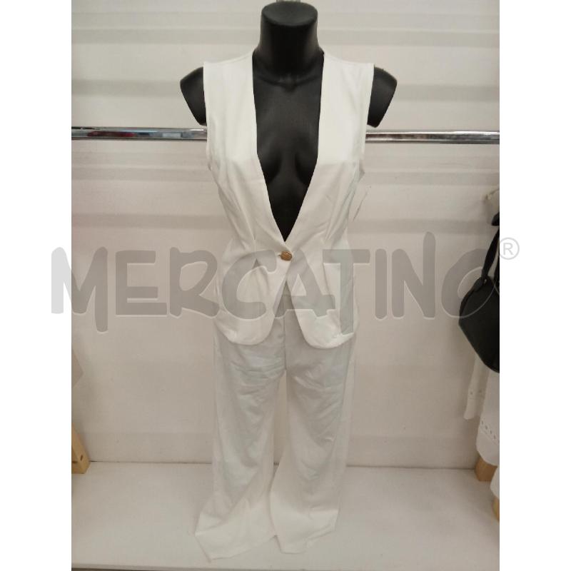 COMPLETO DONNA BIANCO PANTALONE + GILET SHEIN BOTTONE DORATO | Mercatino dell'Usato San giorgio del sannio 1