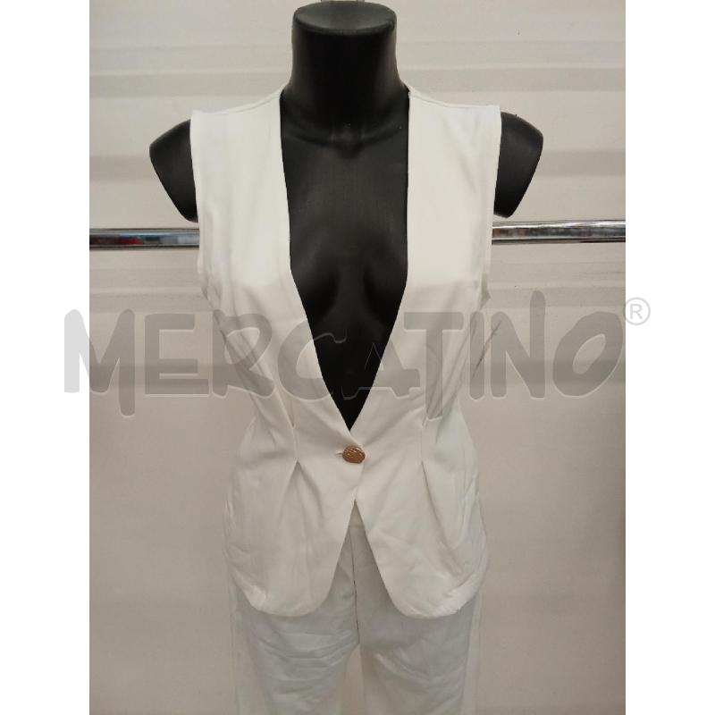 COMPLETO DONNA BIANCO PANTALONE + GILET SHEIN BOTTONE DORATO | Mercatino dell'Usato San giorgio del sannio 2