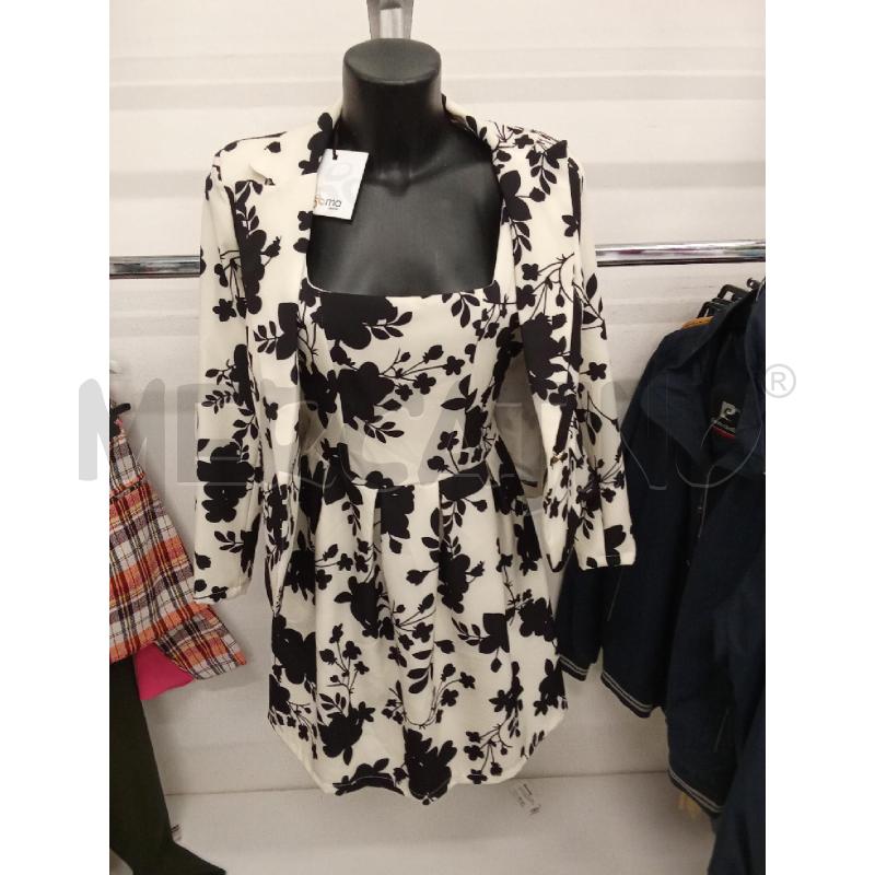 COMPLETO DONNA GIACCA + VESTITO BIANCHI FIORI NERI BLOOMA  | Mercatino dell'Usato San giorgio del sannio 2