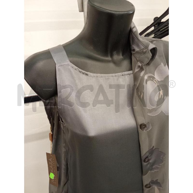COMPLETO DONNA GONNA CAMICIA ARGENTATO GRIGIO FIORI RASO  | Mercatino dell'Usato San giorgio del sannio 2
