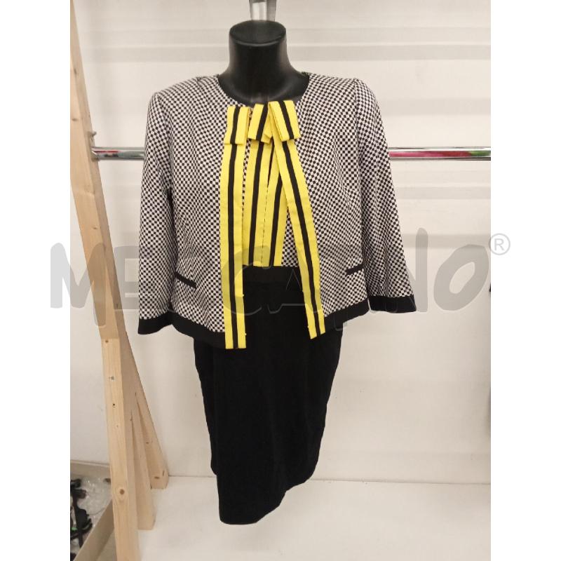COMPLETO DONNA NERO 2 PZ COPRISPALLA SCACCHI BIANCO NERO GIALLO CLIPS  | Mercatino dell'Usato San giorgio del sannio 1