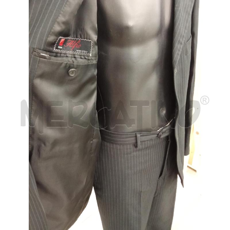 COMPLETO UOMO GESSATO NERO RIGO BIANCO TESSUTO ERMENELGILDO ZEGNA | Mercatino dell'Usato San giorgio del sannio 3